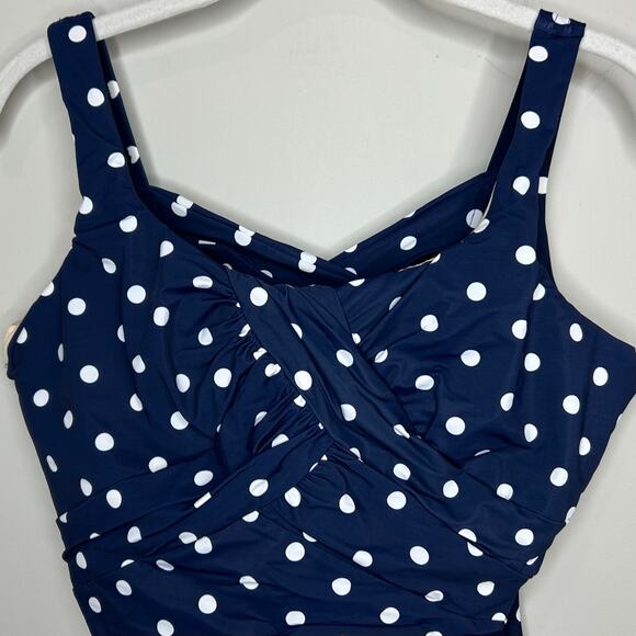 Lands End Women's DDD-Cup SlenderSuit Carmela Tummy Control One Piece Swimsuit - Picture 2 of 7